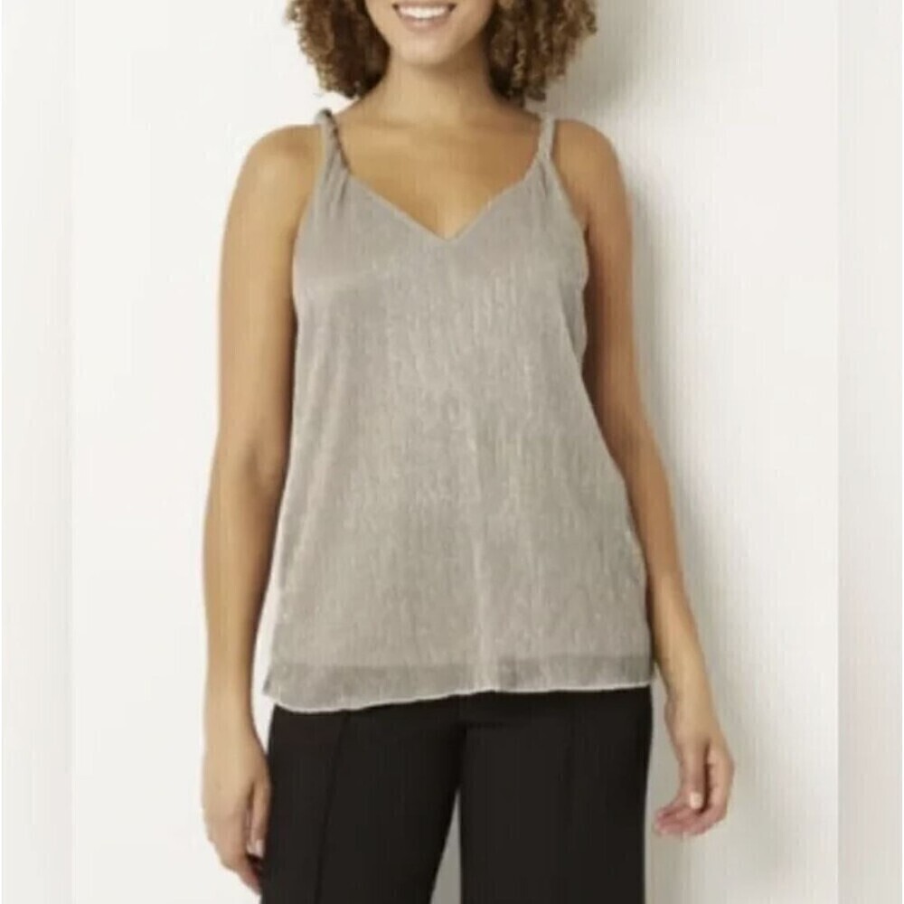 Ryegrass Silver Metallic Tank Top Medium
